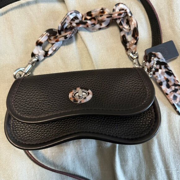 Mini Black Coachtopia Wavy Dinky Bag With Crossbody Strap - Picture 5 of 9